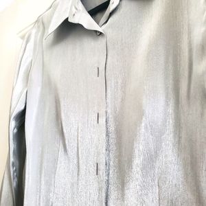 silver blouse